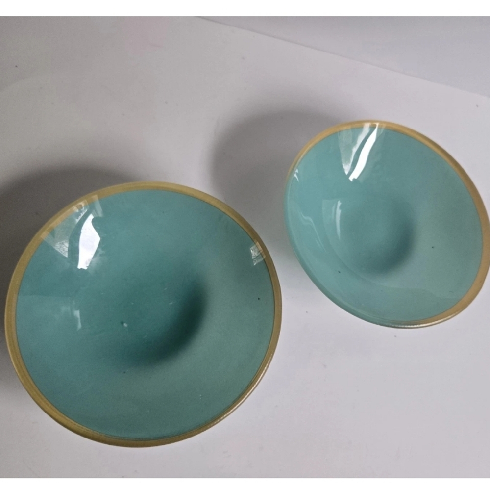 Teal Glass Bowl Vintage Set